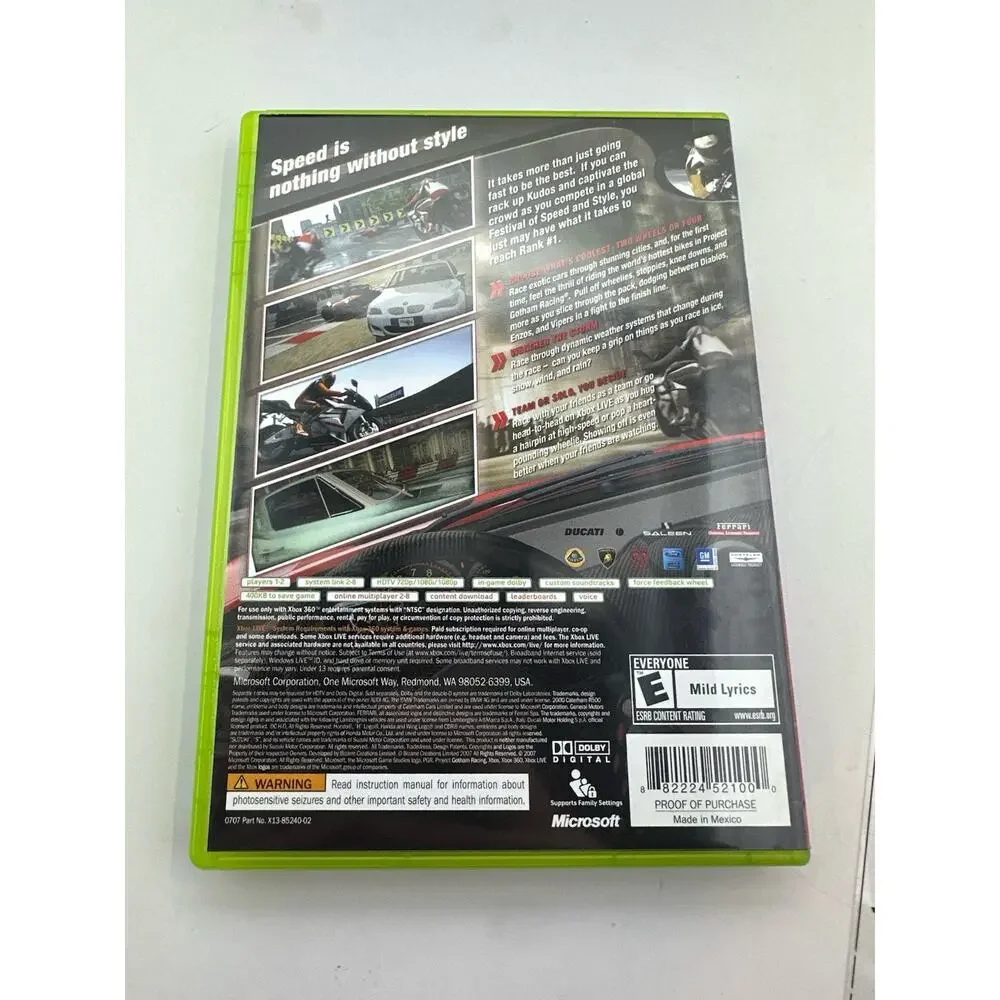 Project Gotham Racing 4 Microsoft Xbox 360 2007 Clean Tested Retro Vintage Game